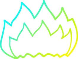 cold gradient line drawing cartoon hot flame vector