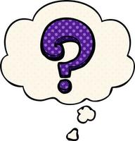 cartoon question mark and thought bubble in comic book style vector