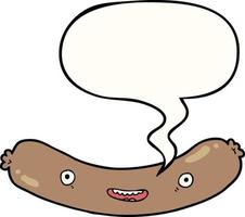 cartoon sausage and speech bubble vector