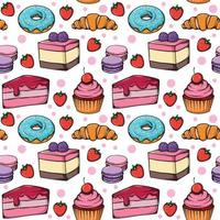 Hand Drawn Dessert Pattern vector