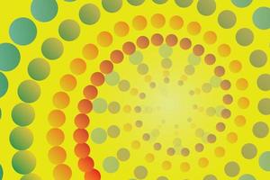 Abstract Background circle that is small, large, and has a variety of colors. Spiral from the center of the image with a yellow background. vector