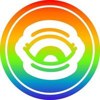staring eye circular in rainbow spectrum vector