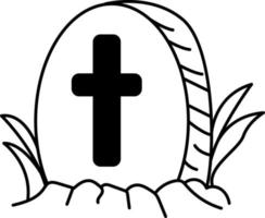 Headstone in the cemetery. vector