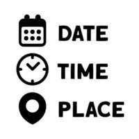 Date, Time, Address or Place Icons Symbol 4 vector