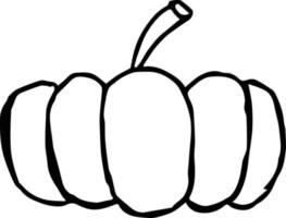 Line drawn pumpkin. vector