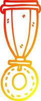 warm gradient line drawing cartoon medal vector