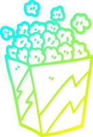 cold gradient line drawing cartoon popcorn vector