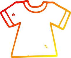 warm gradient line drawing cartoon tee shirt vector