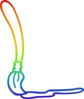 rainbow gradient line drawing cartoon paint brush vector