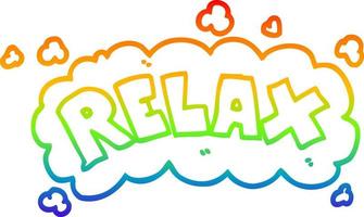 rainbow gradient line drawing cartoon relax symbol vector