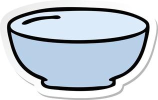 sticker of a quirky hand drawn cartoon bowl vector