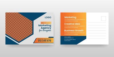 corporate and digital marketing agency postcard template Design vector