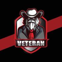 Old man sheriff mascot logo design for esport