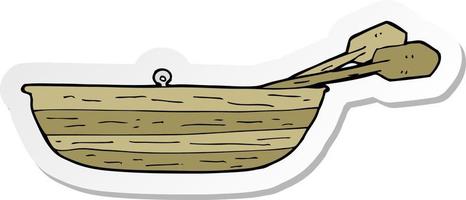 sticker of a cartoon rowing boat vector