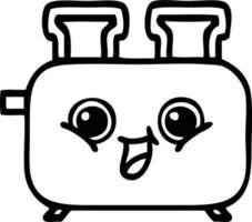 line drawing cartoon of a toaster vector