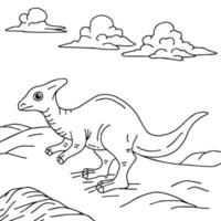 vector de diseño para colorear página dinosaurus para niños