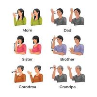 Family Sign Language vector