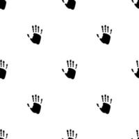 Seamless pattern with human palm on white background. Handprint icon. Vector illustration for design, web, wrapping paper, fabric, wallpaper