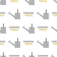 Seamless pattern with cartoon garden watering can on white background. Gardening tool. Vector illustration for any design