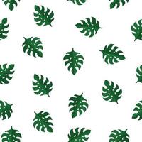 patrón impecable con hermosas hojas de monstera. flora de la selva tropical. perfecto para impresión, papel de envolver, tela. ilustración vectorial para su diseño. vector