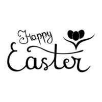 Happy Easter Hand Drawn Calligraphy Lettering. For Greeting Card and Invitation. Vector illustration for Your Design, Web.