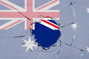 Flag of Australia on glass photo