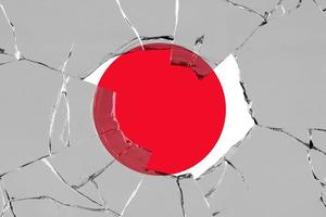 Flag of Japan on glass photo