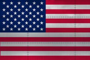 Flag of United States of America on metal photo