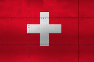 Flag of Switzerland on metal photo