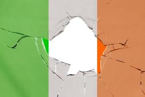 Flag of Ireland on glass photo
