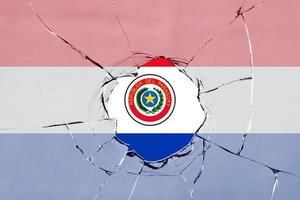 Flag of Paraguay on glass photo