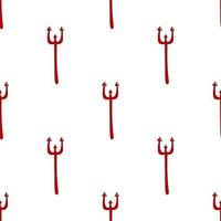 Seamless pattern with red devil tridents. Hell concept. Vector illustration.