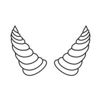 Outline devil horns isolated on white background. Line style. Clean and modern vector illustration for design, web.
