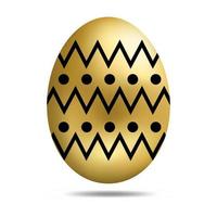 vector huevo de pascua dorado aislado sobre fondo blanco. huevo colorido con patrón de puntos. estilo realista. para tarjetas de felicitación, invitaciones. ilustración vectorial para su diseño, web.