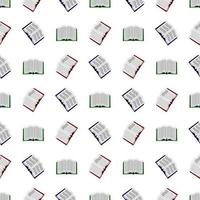 Seamless pattern with different books on white background. Vector illustration.