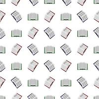 Seamless pattern with different books on white background. Vector illustration.