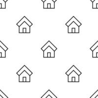 Seamless pattern with home icon on white background. Vector illustration for design, web, wrapping paper, fabric
