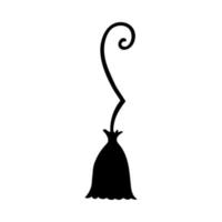 Witch brooms isolated on white background. Halloween decorative element. Vector illustration for any design.