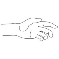 Helping Hand Icon in outline style isolated on white background. Part of Body Symbol. Vector illustration for Your Design.