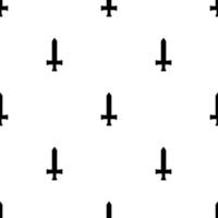 Seamless pattern with simple sword icons. Black silhouette of knife. Vector illustration for design, web, wrapping paper, fabric, wallpaper