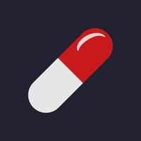 Capsule or pill icon in flat design style. Vector illustration.