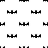 Seamless pattern with black silhouette bats. Halloween texture. Vector illustration.