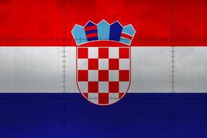 Flag of Croatia on metal photo