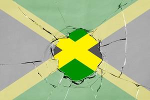 Flag of Jamaica on glass photo