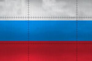 Flag of Russia on metal photo