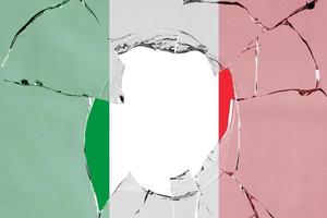 Flag of Italy on glass photo