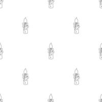 Seamless pattern with line style icon of a candle. Religional concept. Vector illustration for design, web, wrapping paper, fabric, wallpaper.
