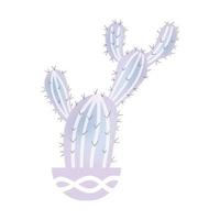 cactus violeta en maceta aislado sobre fondo blanco. ilustración vectorial vector