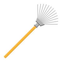 Cartoon rake icon isolated on white background. Gardening tool. Vector illustration in cartoon style for your design