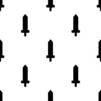 Seamless pattern with simple sword icons. Black silhouette of knife. Vector illustration for design, web, wrapping paper, fabric, wallpaper